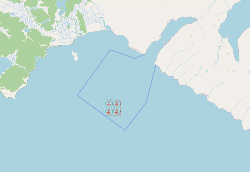 Схема района ОЛП в бухте Бечевинская Схема района ОЛП в бухте Бечевинская