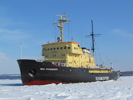 Ледокол «Иван Крузенштерн» начал работать в морском порту Большой порт Санкт-Петербург