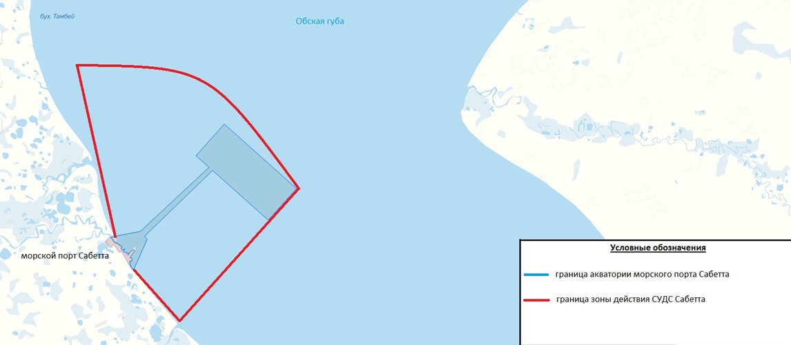 Схема зоны действия СУДС Сабетта Схема зоны действия СУДС Сабетта