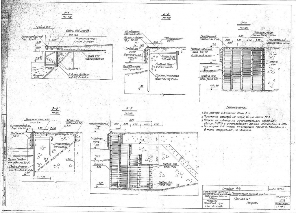 Причальная стенка чертеж